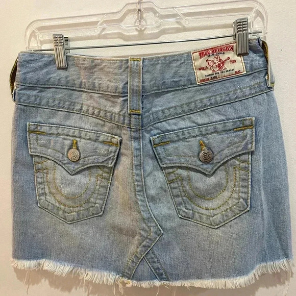 TRUE RELIGION Sadie Mini Denim Skirt Size 25 - Picture 2 of 10